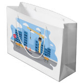 cool zone de construction fête Grand sac cadeau (Dos Angle)