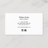 Cool Zwart Barber Clipper Schaar Visitekaartje (Achterkant)