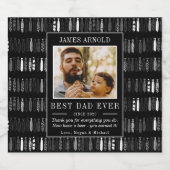 Cool Zwart Beste Pap Ooit Happy Vaderdag Bier Etiket (Enkel label)