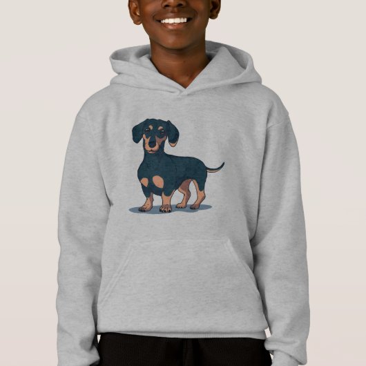 Cool zwart dachshond hondenontwerp (Voorkant)