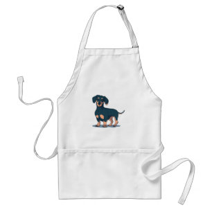 Cool zwart dachshond hondenontwerp standaard schort