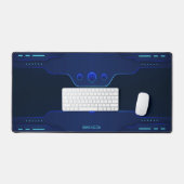 Cool zwart en blauw geometrische gaming achtergron bureaumat (Keyboard & Muis)