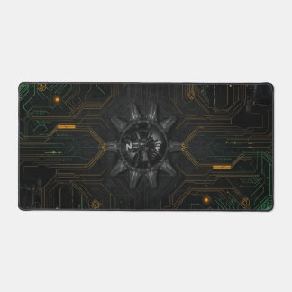 Cool zwart en groen futuristische gaming achtergro bureaumat