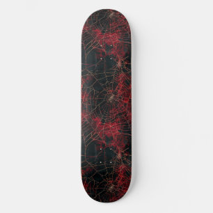 Cool Zwart en Rood Spin Web Design Skateboard