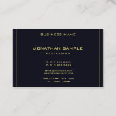 Cool Zwart Goud Modern Elegant Elegant Geavanceerd Visitekaartje (Achterkant)