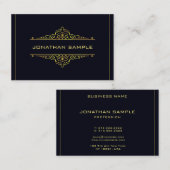 Cool Zwart Goud Modern Elegant Elegant Geavanceerd Visitekaartje (Voorkant / Achterkant)