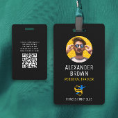 Cool Zwart Logo Foto QR Code Medewerker ID Badge