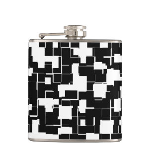 Cool zwart-wit modern trendy patroon heupfles