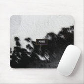 Cool zwart-wit Monogram Koeienhuid Muismat (Met muis)