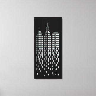 Cool Zwart & Wit New York City wolkenkrabber Canvas Afdruk