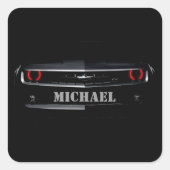 Cool zwarte Chevy Camaro Uw aangepaste naam Vierkante Sticker (Voorkant)