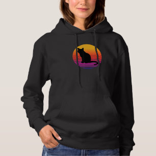 Cool Zwarte Kat Profiel bij Zonsondergang Kitten D Hoodie