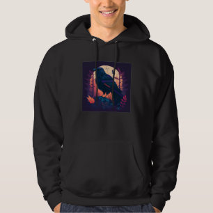Cool Zwarte Raaf Kraai Illustratie Vogels Uniek Wo Hoodie