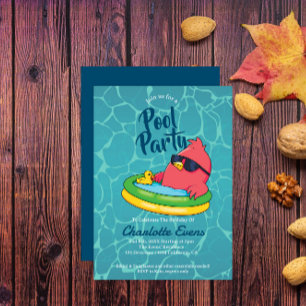 Cool Zwembad Party Zwemmen Verjaardag Uitnodiging