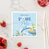 Cool zwembad verjaardagsfeestje blauw zwembad servet (Insitu)