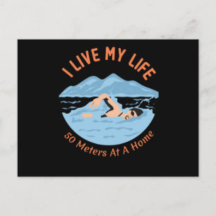 Cool Zwemmers Design - Ik leef mijn leven Briefkaart