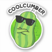Coolcumber Funny Veggie Cucumber Pun Sticker (Voorkant)