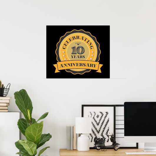 coole 10e-jaars Jubileum Poster (Thuiskantoor)