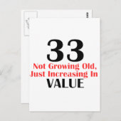 COOLE 33 JAAR OUDE VERJAARDAG DESIGN BRIEFKAART (Voorkant / Achterkant)