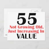 COOLE 55 JAAR OUDE VERJAARDAG DESIGN BRIEFKAART (Voorkant / Achterkant)