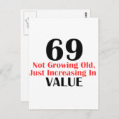 COOLE 69 JAAR OUDE VERJAARDAG DESIGN BRIEFKAART (Voorkant / Achterkant)