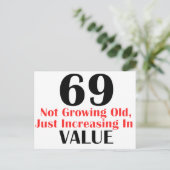 COOLE 69 JAAR OUDE VERJAARDAG DESIGN BRIEFKAART (Staand voorkant)