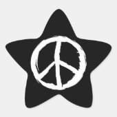 coole artistieke PEACE SIGN Ster Sticker (Voorkant)