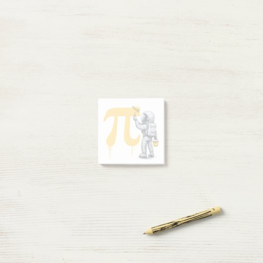 Coole astronaut schildert Pi symbool Pi-dag  Post-it® Notes (Op bureau)