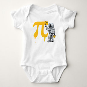 Coole astronaut schildert Pi symbool Pi-dag Romper