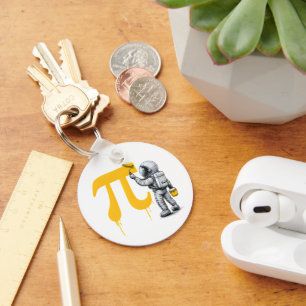 Coole astronaut schildert Pi symbool Pi-dag Sleutelhanger