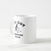 coole badminton-design koffiemok (Voorkant links)