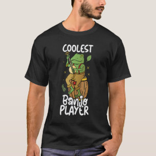 Coole Banjo Speler Paddenstoel Kikker Banjo Gitaar T-shirt