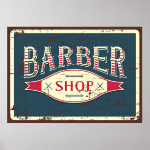 coole Barber shop business retro  Poster