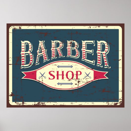 coole Barber shop business retro  Poster (Voorkant)