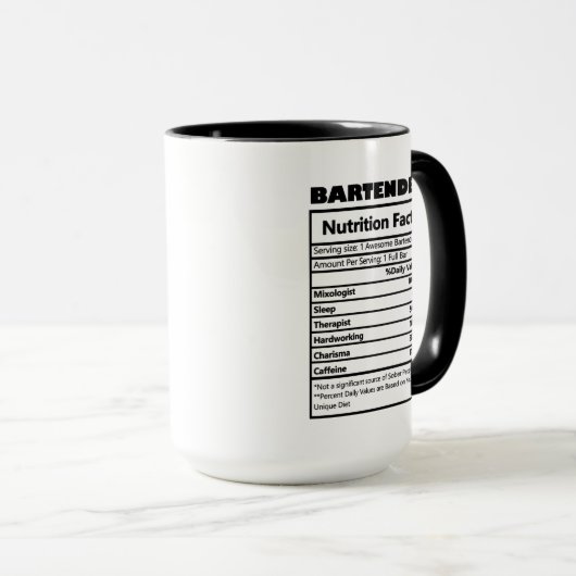coole Bartender-werkfeiten Mok (Voorkant rechts)