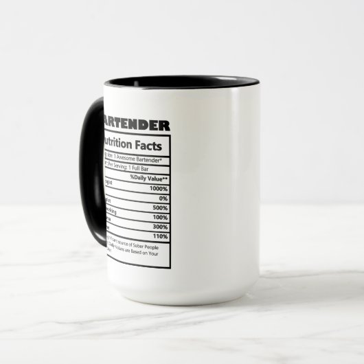 coole Bartender-werkfeiten Mok (Voorkant links)