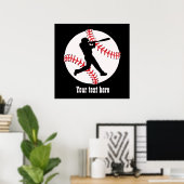 coole Baseball-sportliefhebbers voegen tekst toe Poster (Thuiskantoor)