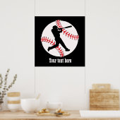 coole Baseball-sportliefhebbers voegen tekst toe Poster (Keuken)