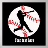 coole Baseball-sportliefhebbers voegen tekst toe Poster (Voorkant)