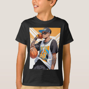 Coole Basketbalspeler Anime Kunst Urbane Sport Sti T-shirt