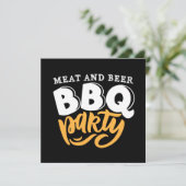 coole bbq buiten de partij Uitnodiging (Staand voorkant)