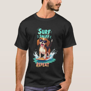 Coole Beagle Surfende Hond T-shirt