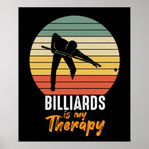 coole Billiardtherapie woordkunst Poster
