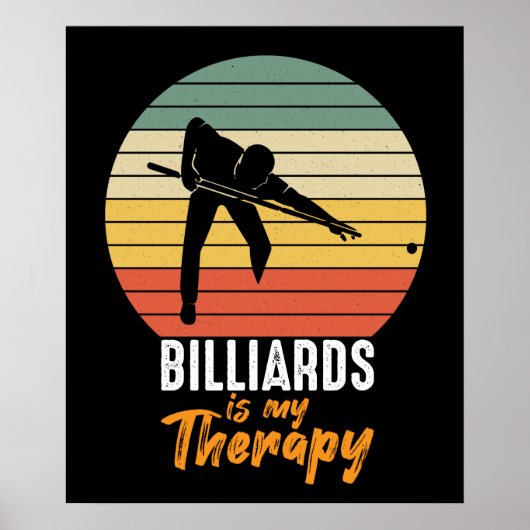 coole Billiardtherapie woordkunst Poster (Voorkant)