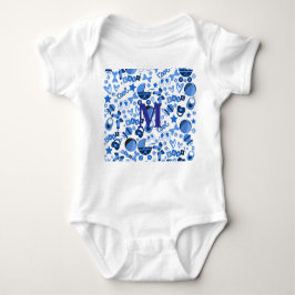 coole blauwe Baby jongen Kwekerij Patroon geperson Romper