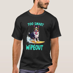 Coole Border Collie Surfende Hond T-shirt