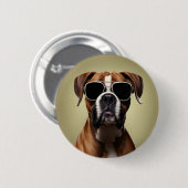 Coole Boxer Hond Ronde Button 5,7 Cm (Voorkant /achterkant)