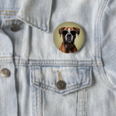 Coole Boxer Hond Ronde Button 5,7 Cm (In situ)