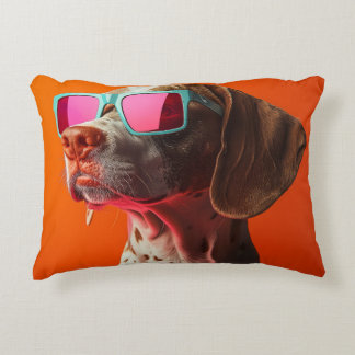 Coole bracco italiano hond met zonnebril accent kussen