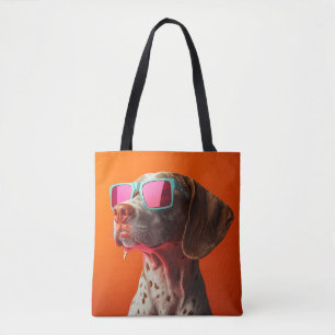 Coole Bracco italiano hond met zonnebril Draagtas